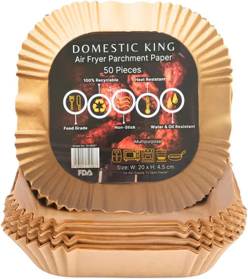 Domestic King 7.9in Air Fryer Parchment Liner Paper 50pcs